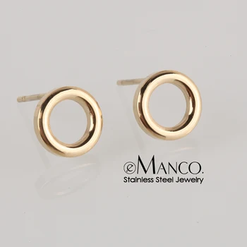 e-Manco Ladies Small Round Safety Pin Earrings women Stainless Steel Earrings Trending Ear Ring Studs Jewelry