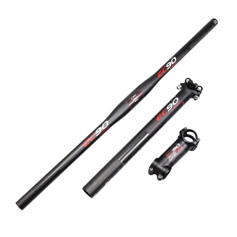 EC90 Carbon MTB Bike HandleMountain Bicycle RiserFlat Handlebar+Seatpost+Stem Bike Parts (3)