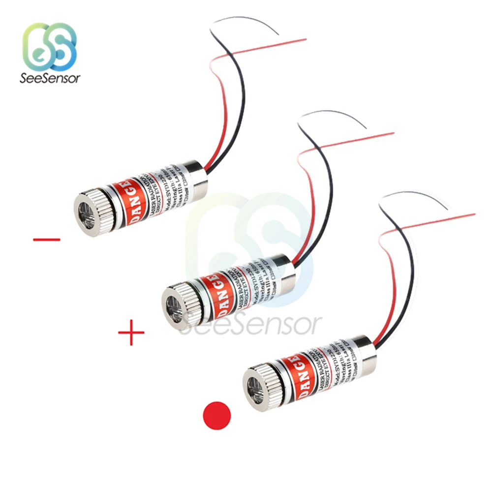 650nm 5 mW регулируемая лазерная головка красная точка/линия/крест Лазерная головка модуля стеклянные линзы Фокусируемый промышленный класс 3