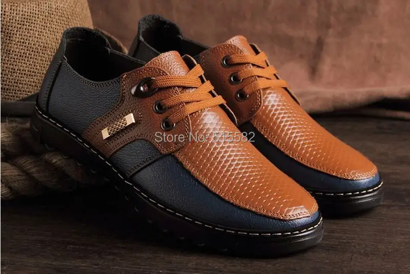 Мужские кожаные туфли на плоской подошве для вождения на шнуровке Повседневная обувь в стиле пэчворк мужской деловой одежды модная обувь Мокасины Мужская обувь оксфорды