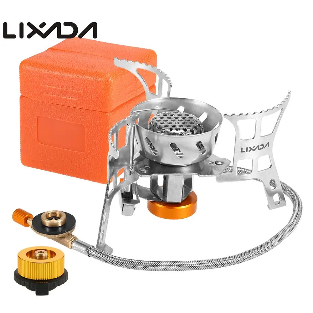 

Lixada Camping Stove Portable Foldable Backpack Stove Windproof Outdoor Small Camping Gas Stove for Outdoor Camping Picnic