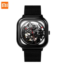 Купить онлайн Xiaomi CIGA наручные полые механические часы моды Нержавеющая сталь Плетеный ремешок автоматические механические Core Для мужчин умные часы SmartWatch