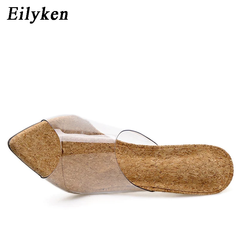 Eilyken, новинка, модный, из ПВХ, прозрачный пикантные туфли на высоком каблуке, острый носок открытый носок Для женщин Летние Тапочки женские слипоны