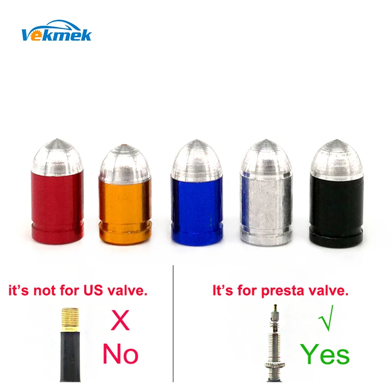 500pcs Aluminum Presta Tire Valve Caps For Bike Bullet Tyre Valve Cover