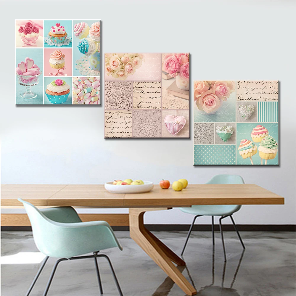 

Drop-shipping Flower Cake Shell Posters and Prints Modern Nordic Canvas Painting Wall pictures for Living Room Cuadros No Frame