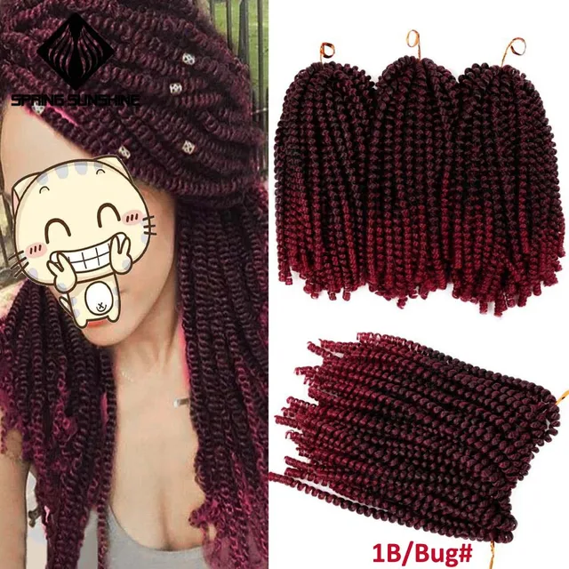 Spring sunshine 8 inch Crochet Braids Ombre Spring Twist Hair Synthetic