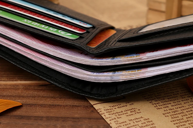 JINBAOLAI Simple Men Wallets Leather Genuine Card Holder Wallet Solid Short Male Purse Business Brand Wallets for men carteira