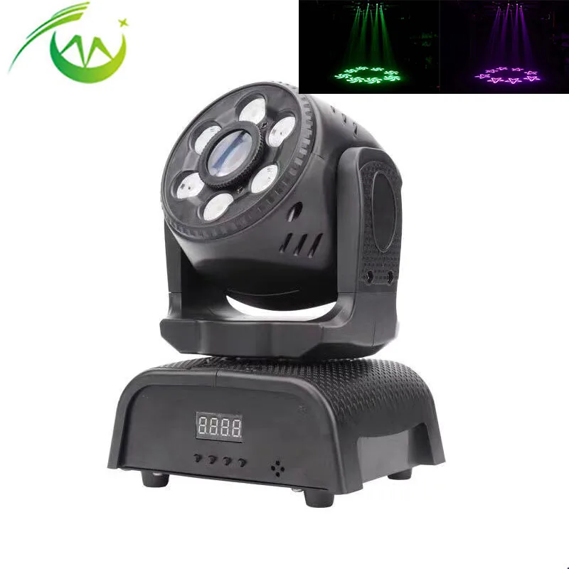 

LED Moving Head Light 1*30W Whtie Lamp + 6pcs 10W RGBW LED DJ Moving Head Gobo Wash Lights for Party