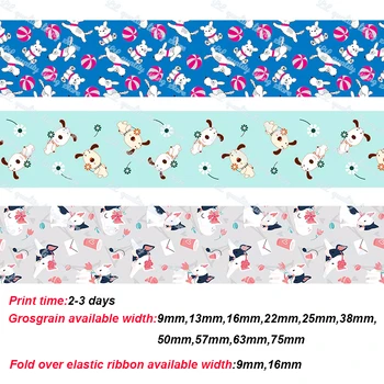 

New playing game dog ribbon DIY dog collar material Wedding Decoration Ribbon DIY Handmade Accessories Printed Grosgrain50 yards