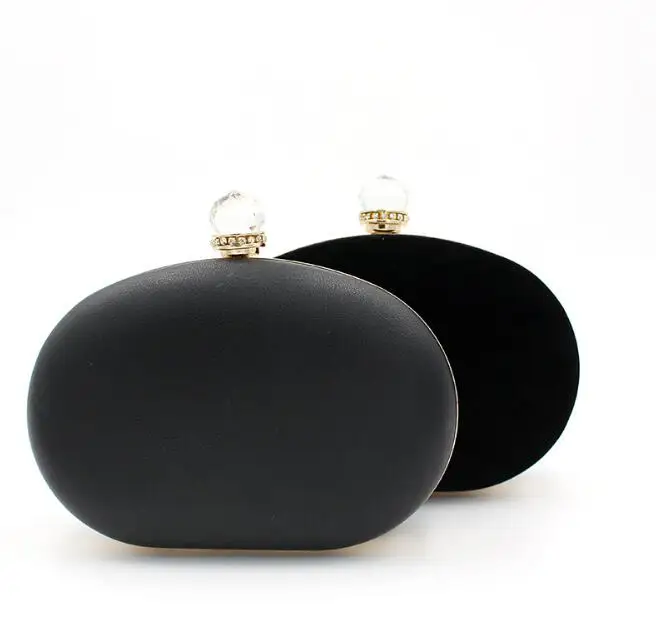 Вечерний Клатч в форме гусиного яйца для женщин, винтажные черные клатчи для банкета, свадьбы, кошелек, простой дизайн, дамская сумочка ZD1072