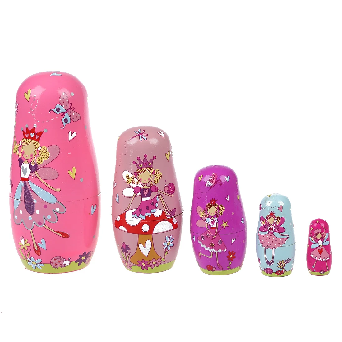 Cute Wooden Painted Nesting Dolls Babushka Russian Doll Matryoshka Gift