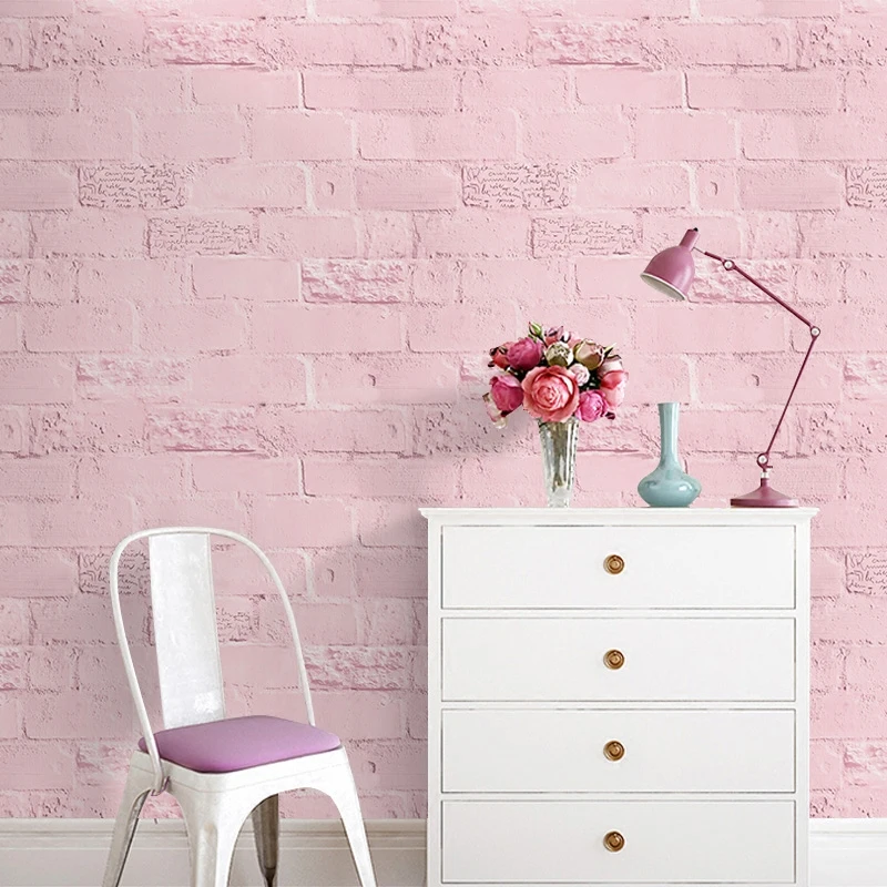 

Self-adhesive anti-3D stereoscopic white brick wallpaper Modern alphabet waterproof wall paste bedroom dormitory wallpaper-442z