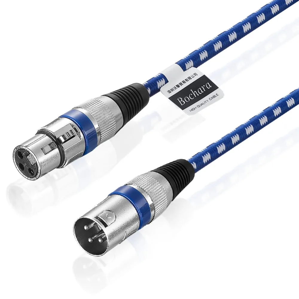 Кабель Bochara XLR с разъемом типа Папа мама 3 контактный разъем из медной фольги OFC +