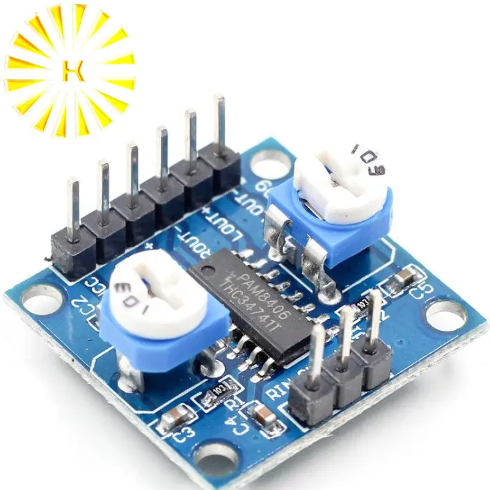 

PAM8406 Digital Amplifier Board With Volume Potentiometer 5Wx2 Stereo M70