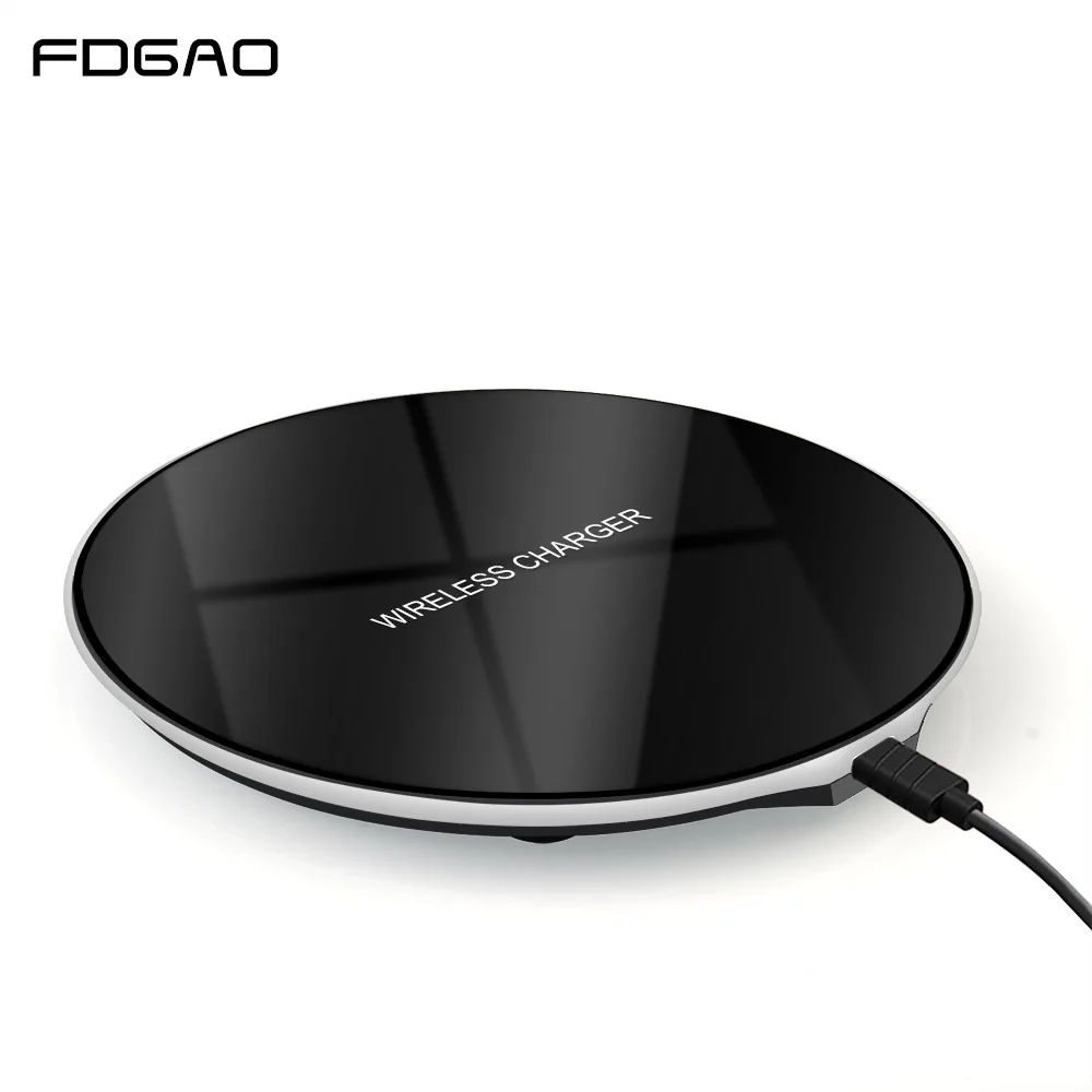 

FDGAO Qi Wireless Charger for iPhone X 8 XS Max XR Wireless Charging pad for Samsung S9 S8 Note 9 Xiaomi Mix 2s USB Charger