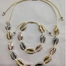 1 комплект, колье-ошейник с ракушками, женские естественные ракушки, богемные ювелирные изделия, колье, простой браслет для женщин и девушек 8089