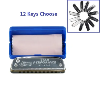 

1PCS Huang 10 Holes Harmonica Diatonic Blues Mouth Organ Key of C, A,B,D,E,F,G, bA, bB ,bE ,C#(bD) ,F#(bG) Key Choose with Case