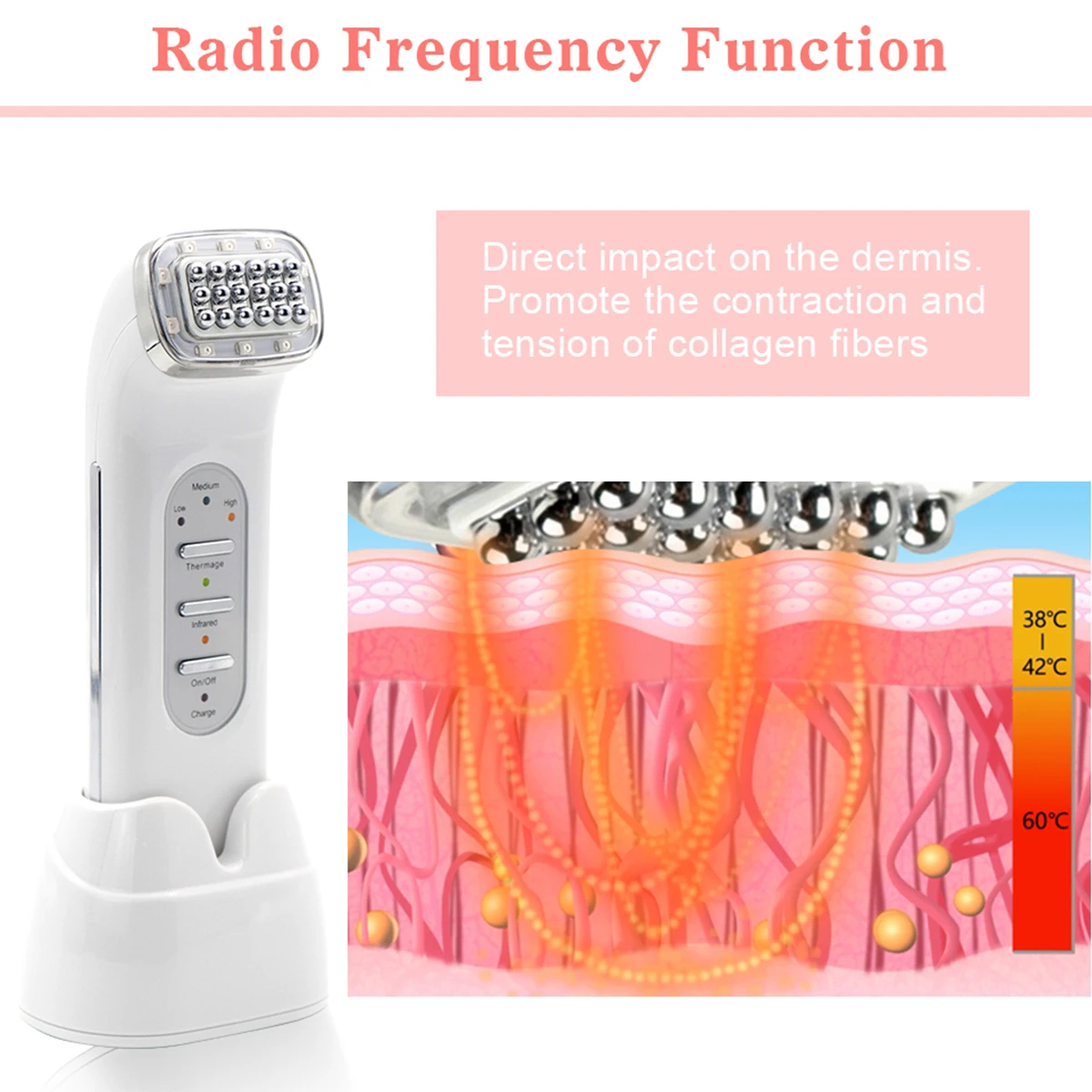 Dot Matrix RF Radio Frequency Far-infrared Wave Therapy Wrinkle Removal Face Lifting Skin Tightening Facial SPA Massage Machine