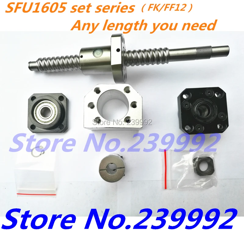 

SFU1605 set : SFU1605 rolled screw C7 with end machined + 1605 ball nut + nut housing+FK/FF12 end support + coupler RM1605