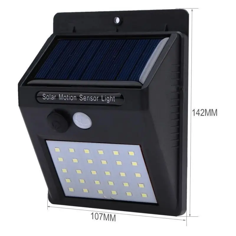 Rechargeable Solar Light 25LED 30 LED Waterproof PIR Motion Sensor Security Wall Light Outdoor Emergency Solar Wall Lamp