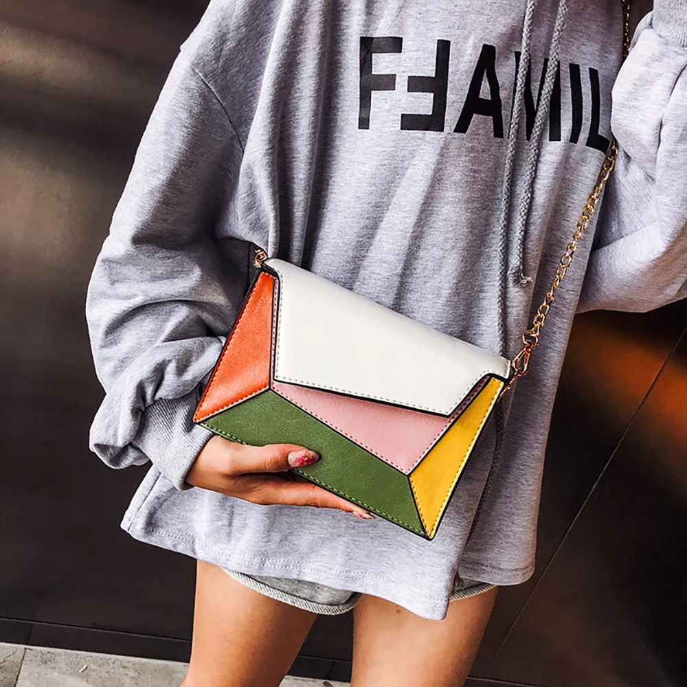 

Women's Fashion Small Shoulder Bags Color Square Small Square Bag Simple Shoulder Messenger Bag Female bolso mujer