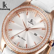 Ladies Quartz Watch Diving 100M Waterproof Sapphire Crystal Rhinestone Calendar Leather Casual Dress Women Wrist watches