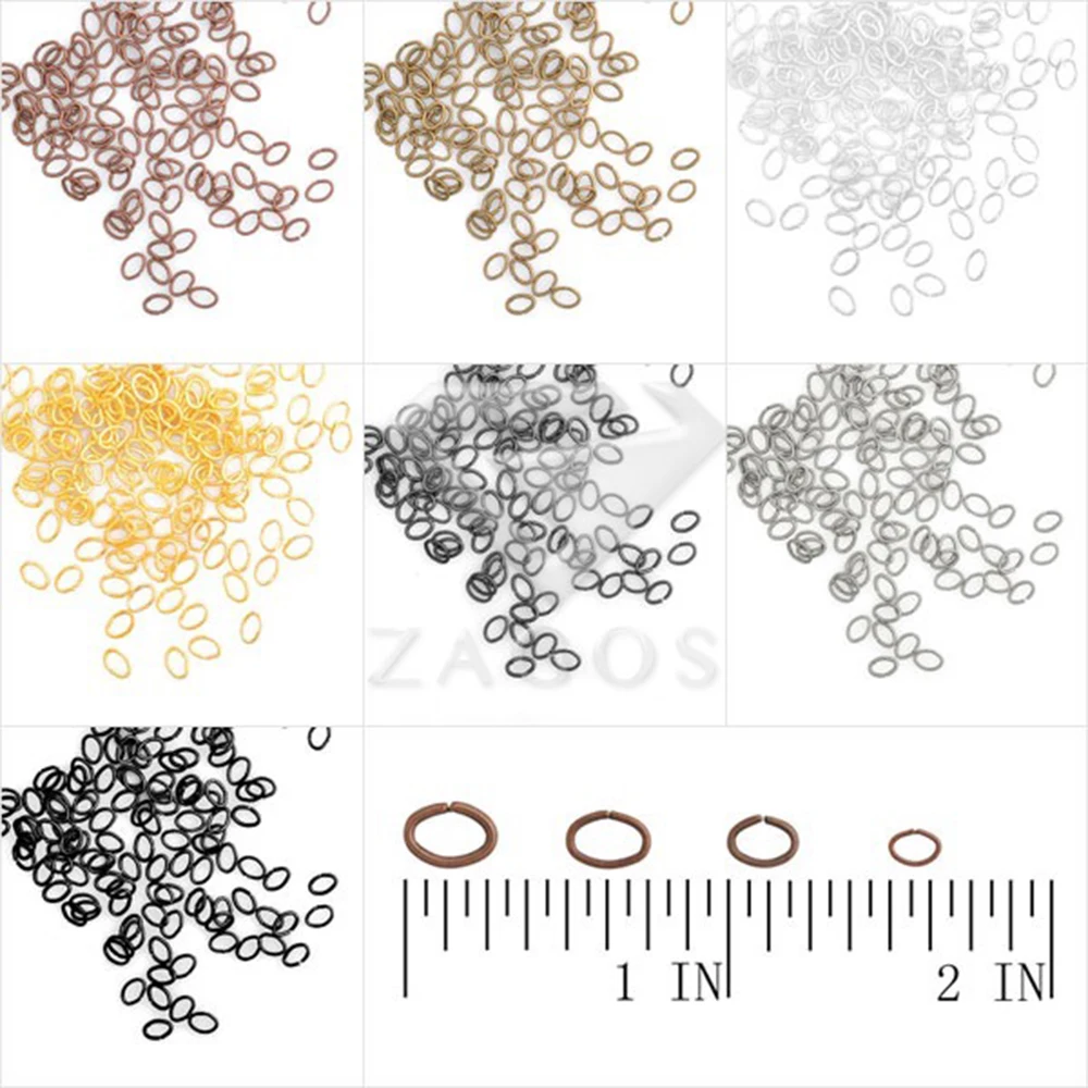 30 г приблизительно 500 шт 4x5,5 мм овальные открытые кольца 21 Калибр кольца для ключей изготовление DIY браслет ювелирные изделия JR0225 6 цветов на выбор