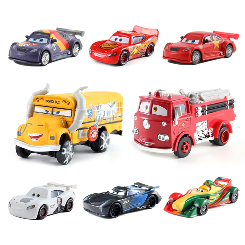 

Cars Disney Pixar Cars 3 Toy Lightning McQueen Mater Storm Jackson Ramirez 1:55 Diecast Metal Alloy Model Car Toys Gift for Boys