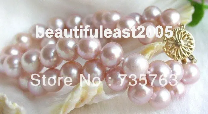 

xiuli 00118 Natural 10-11mm purple pearl bracelet 14KGP/585 jewelry