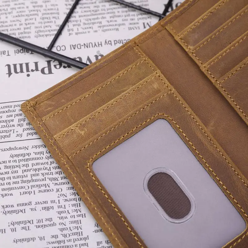 Натуральная кожа RFID Блокировка Двойные Бумажник карты ID держатель тонкий кошелек Юбилей Рождество подарки на день рождения