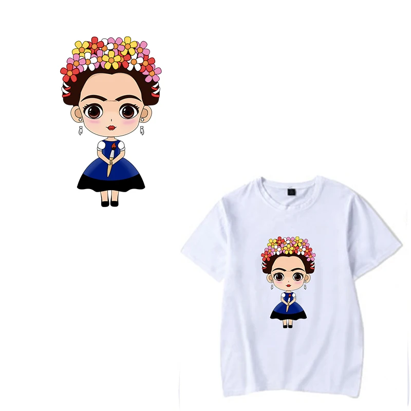 

2019 Court Women Lady Iron on Heat Transfer Printing Patches Sticker Washable For T-shirts Clothing DIY Stickers Appliques