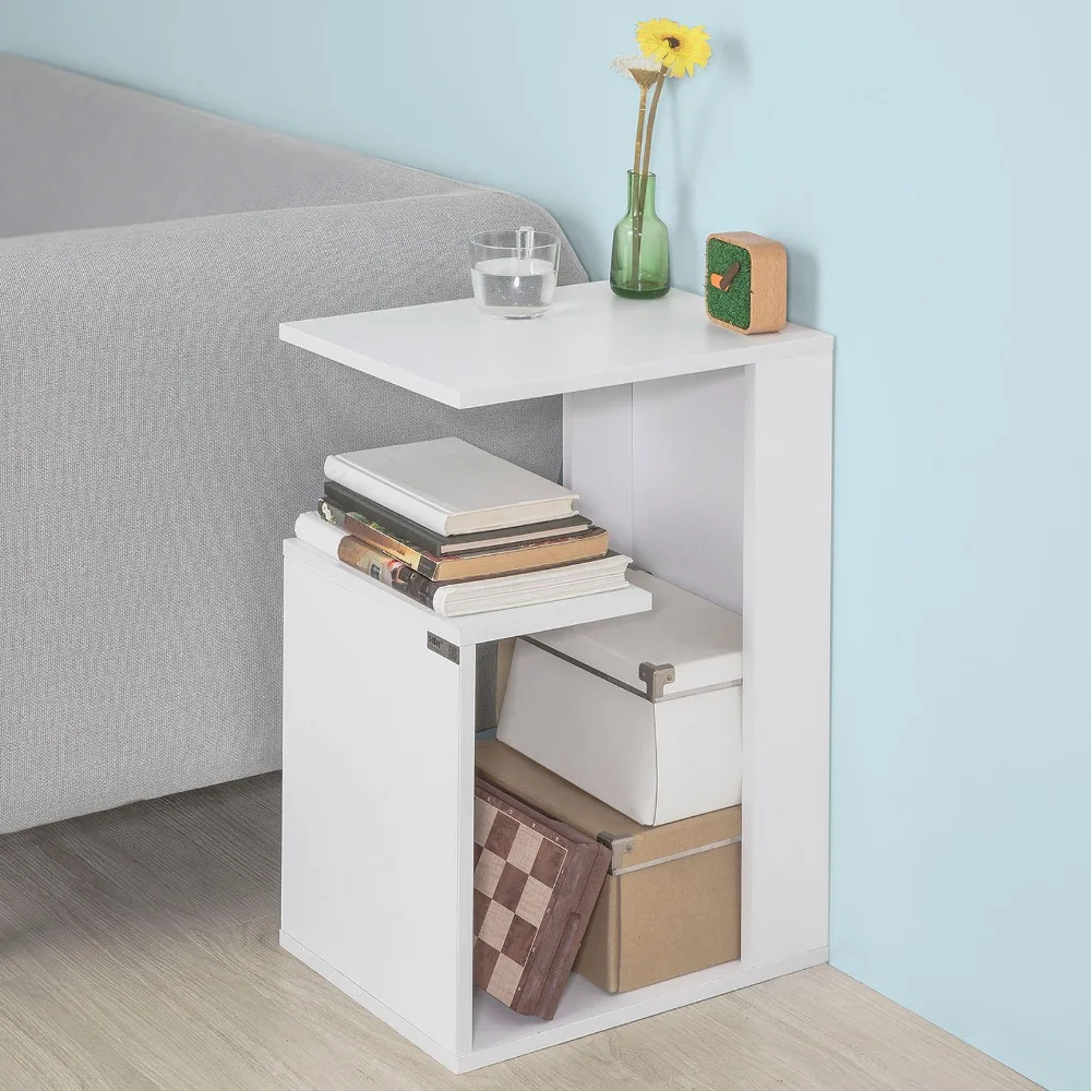

SoBuy FBT69-W, Modern Sofa Side Table Coffee Table Lamp Night Table White Living Room Furniture