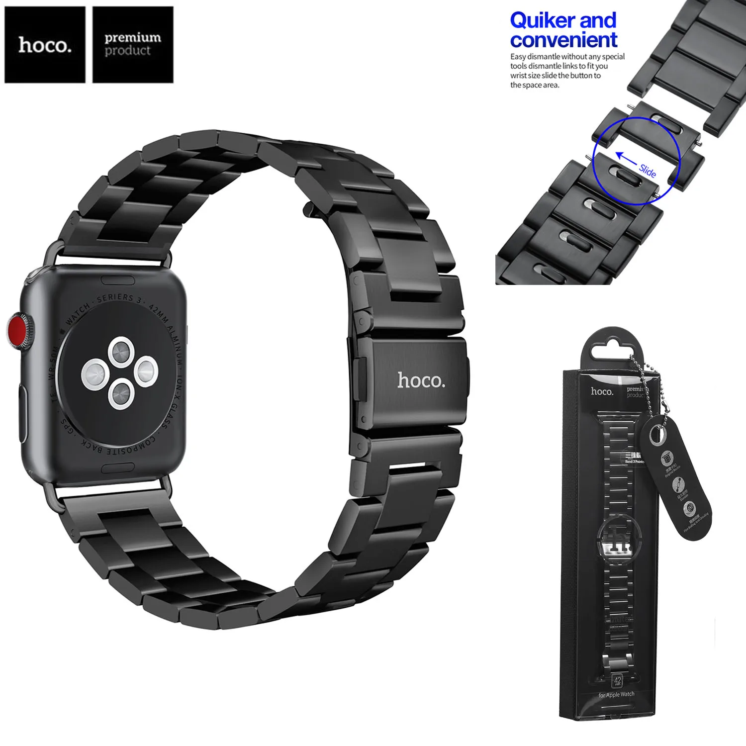 Ремешок HOCO для Apple Watch Band Series 1 2 3 4 металлический браслет из нержавеющей стали iWatch 38