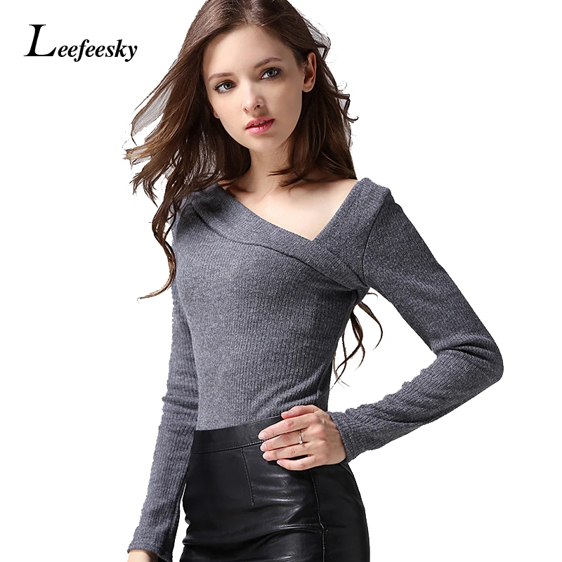 Off Shoulder Women Sweaters And Pullovers 2016 Autumn