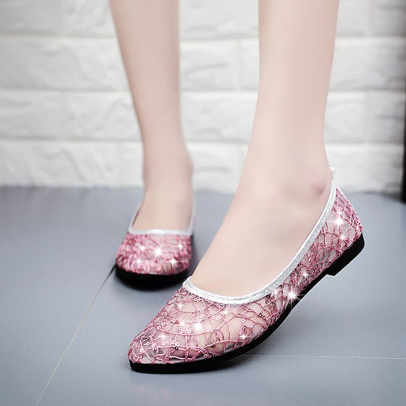 

Summer Shoes Women Flats Bling Boat Shoes Girls' Casual Loafers Fashion Slip On Woman Shoes Ballet Flats Size 35-40