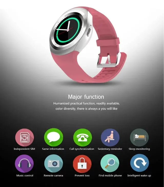 Умные часы Y1, Bluetooth, Смарт часы, Reloj, Relogio, 2G, GSM, SIM, приложение, синхронизация, Mp3, для телефонов Apple, iPhone, Android, PK, DZ09, KW18