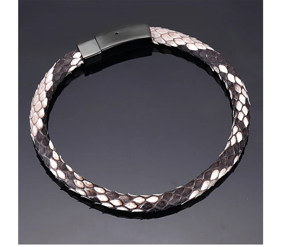 Мужской браслет s кожа питона кожаные браслеты для мужчин настоящая кожа питона кожа с 360L титановая стальная пряжка роскошный браслет