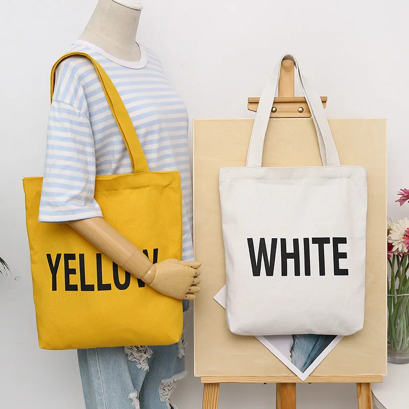 Повседневная Холщовая Сумка Shouder, Женская Складная сумка, сумки для покупок на плечо, многофункциональные большие многоразовые сумки с буквами, черные, белые, розовые