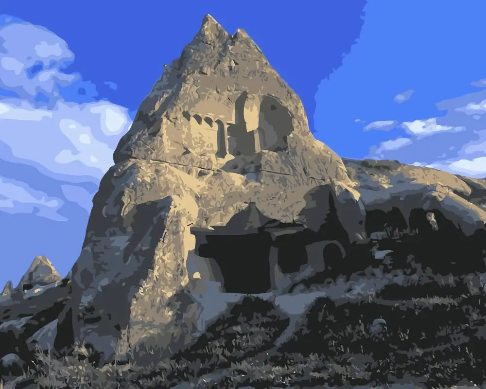 MaHuaf-j325 Turkey Cappadocia cave cliff cloud mountain painting on canvas by numbers for living room wall 