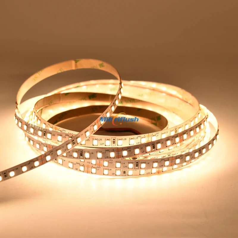 

2400Lm/M 8mm Super Bright DC12V 22W/M 2835 LED Strip 24V 120 led Flexible light 600leds/5M/Reel FreeShipping 25M/lot