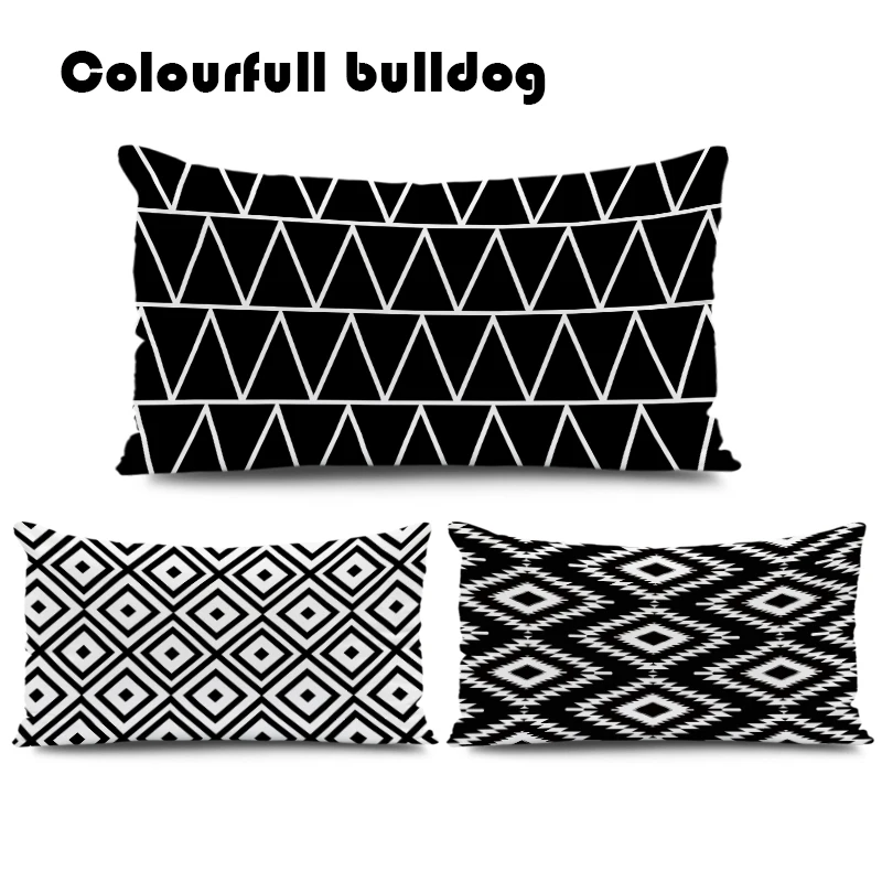 

Geometry Zigzag Line Cushions Diamond Checker Pillowcases Patchwork Backyard Homeware Throw Cushion Covers Small Velvet Creative