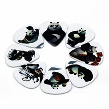10pcs/Lot 0.71mm thickness Kung Fu Panda white guitar picks, cute, cartoon guitar strap guitar accessories