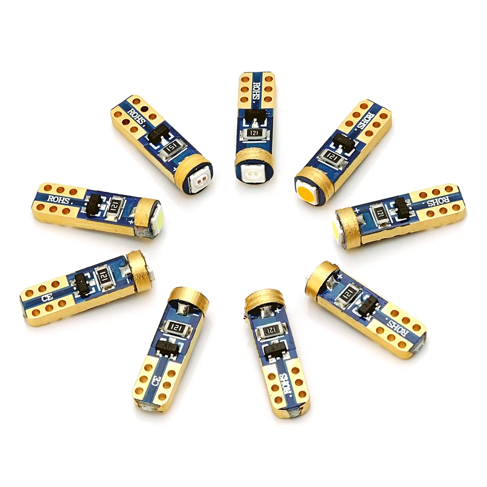 10x сверхъяркая Светодиодная лампа 3030 SMD T5 мерный инструмент боковая