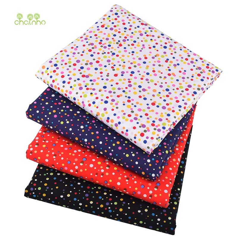 Chainho, простая хлопковая ткань с принтом в горошек, поплиновый материал для детского платья, рубашки, юбки