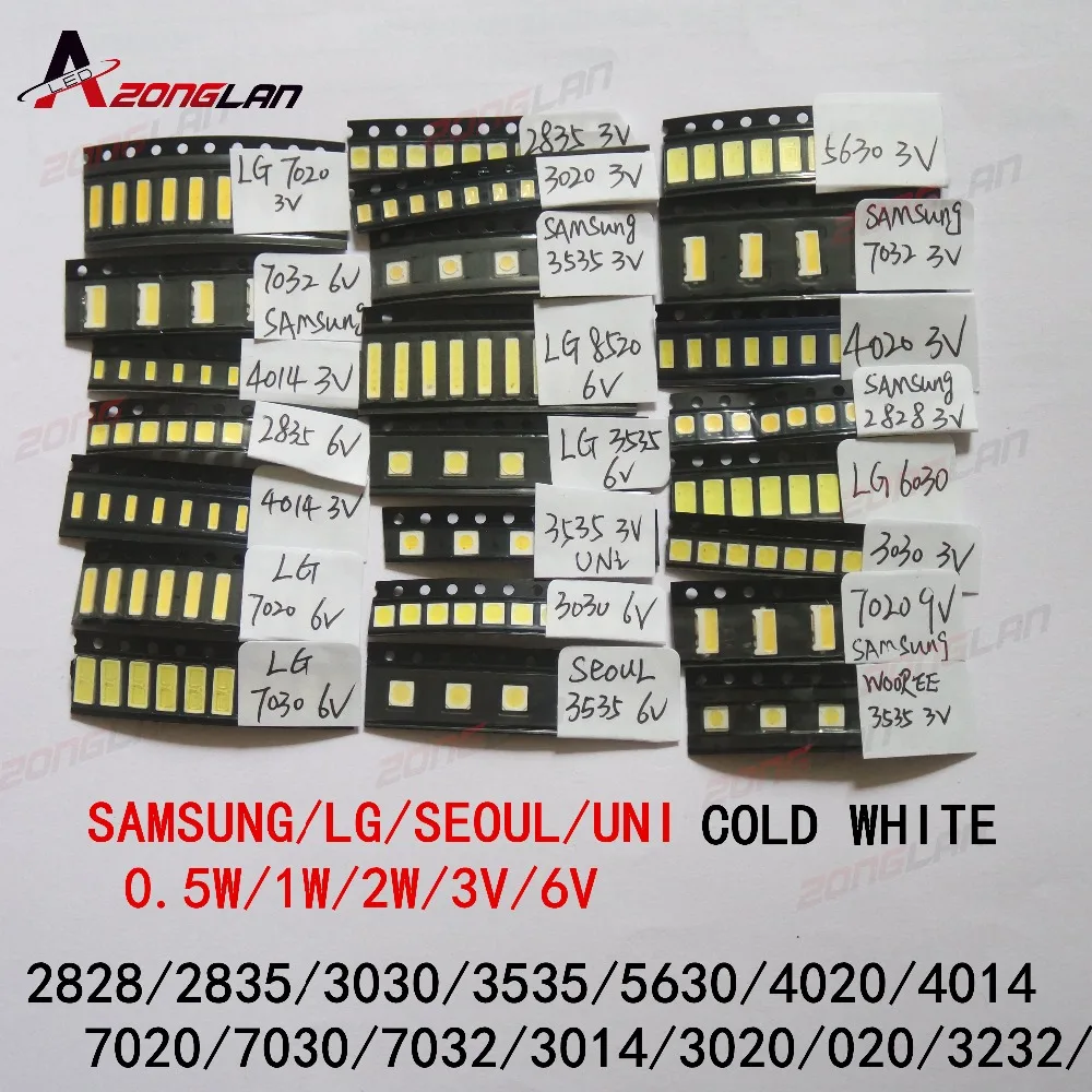 1 Вт/0 5 Вт SMD светодиодный комплект 3 в/6 в 2835/3030/3535/4020/2828/6030/8520 холодный белый для