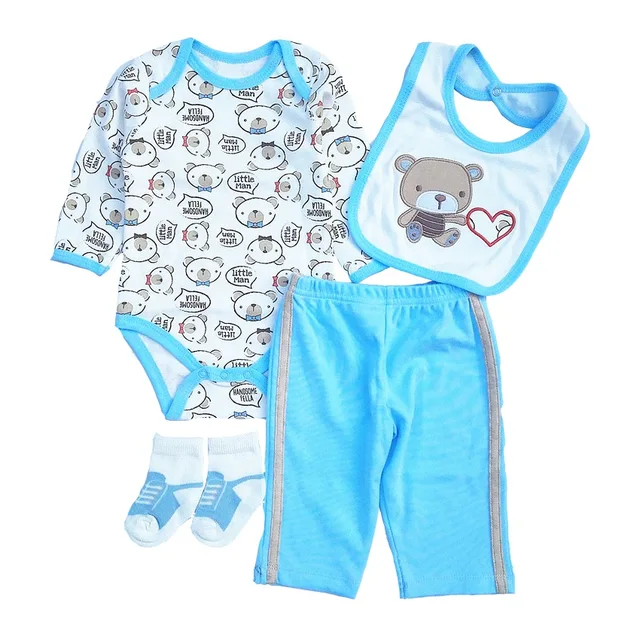 2018 hot sales newborn boy clothes Baby clothing sets cotton long blue