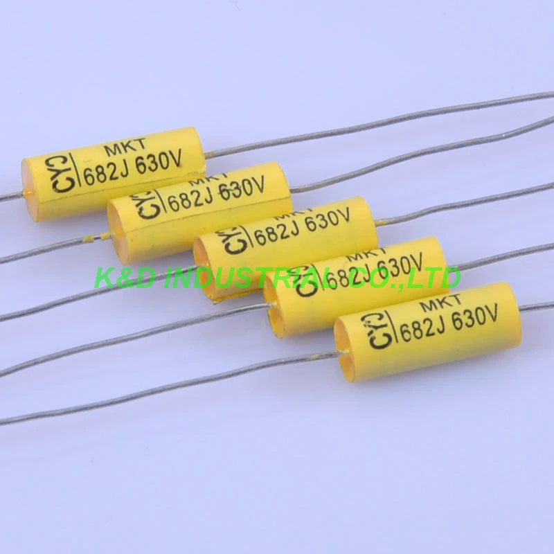 

10pcs 6*15mm Tubular Poly Polyester Film Capacitor Axial 0.0068uf 683 630V