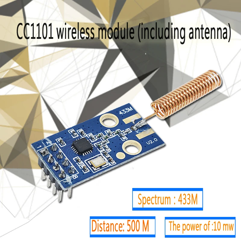 

CC1101 Wireless Transceiver Module 433MHz 2500 NRF Distance Transmission Board OOK ASK MSK Modulation Programable Control 2500