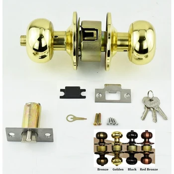 

Ball Style Knob Door Lock Privacy Bed and Bath Lockset Entry (Door Thickness 35-50mm) Black Bronze Golden