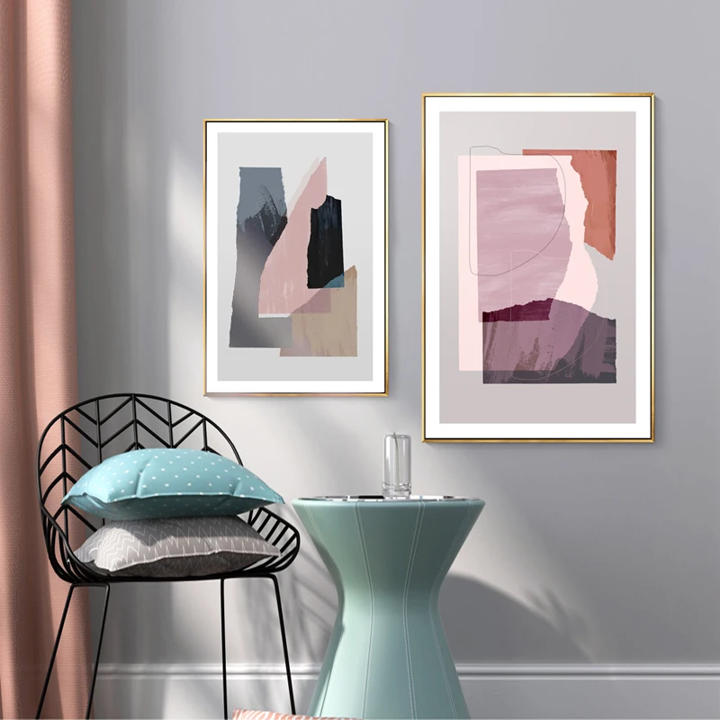 Современные абстрактные мраморные синие розовые принты, печать на холсте, картины, поп-арт, плакат, картина для гостиной, домашнего офиса, Декор